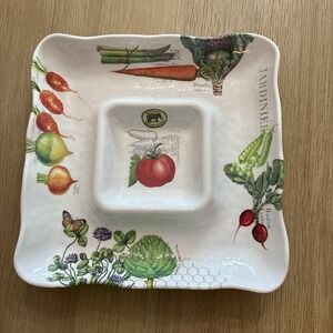 Michel Design Works Melamine Serveware Chip & Dip Bowl Vegetable Kingdom New